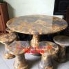 Bàn tròn đá tự nhiên 6 ghế