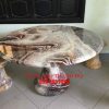 Bàn tròn đá vân tự nhiên