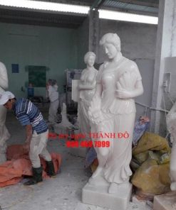 Tượng Cô Gái 4 mùa đá trắng
