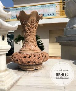 Bình cắm hoa đá vân gỗ