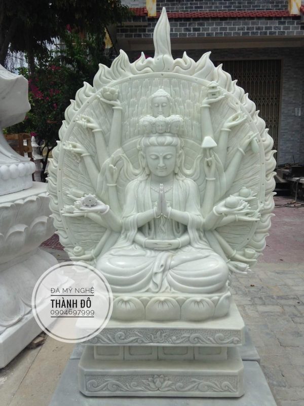 Giá tượng Phật Quan Âm bằng đá
