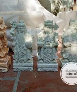 Tượng Phúc Lộc Thọ đá xanh 40 cm