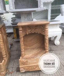 Bàn thờ thần tài đá vân gỗ