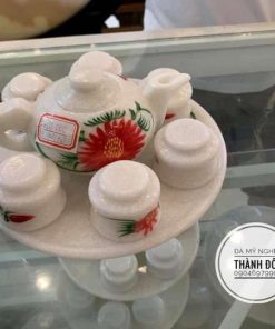 Bộ ấm trà bằng đá trắng
