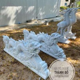 Tượng rùa đội hạc đá xám