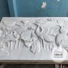 Phù điêu sen hạc bằng đá