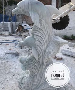 Tượng cá heo đá tự nhiên nguyên khối
