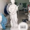 Tượng cô gái đá cẩm thạch trắng tự nhiên