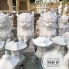 Tượng Kỳ Lân đá trắng tự nhiên nguyên khối