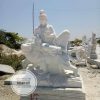 Tượng Văn Thù Bồ Tát đá cẩm thạch