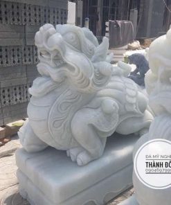 Tỳ hưu đá trắng nguyên khối