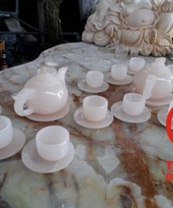 Bộ ấm trà đá thạch anh hồng