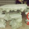 Bộ bàn ghế đá xanh tự nhiên nguyên khối