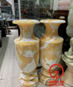 Cặp lục bình đá ngọc hoàng long 80cm