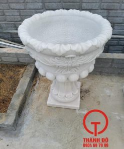 Chậu hoa bằng đá trắng tự nhiên