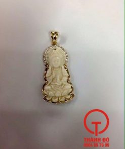 Mặt dây chuyền Quan Âm đá trắng