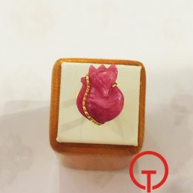 Mặt nhẫn hồ ly bằng đá