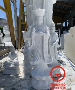 Tượng Địa Tạng bằng đá trắng 1.6m