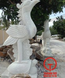Tượng rùa hạc bằng đá cẩm thạch nguyên khối