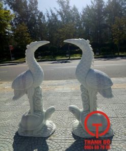 Tượng rùa hạc bằng đá tự nhiên nguyên khối