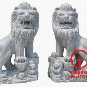 Tượng sư tử đá cẩm thạch tự nhiên