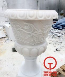Chậu hoa đá cẩm thạch trắng