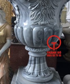 Chậu hoa đá đen tự nhiên